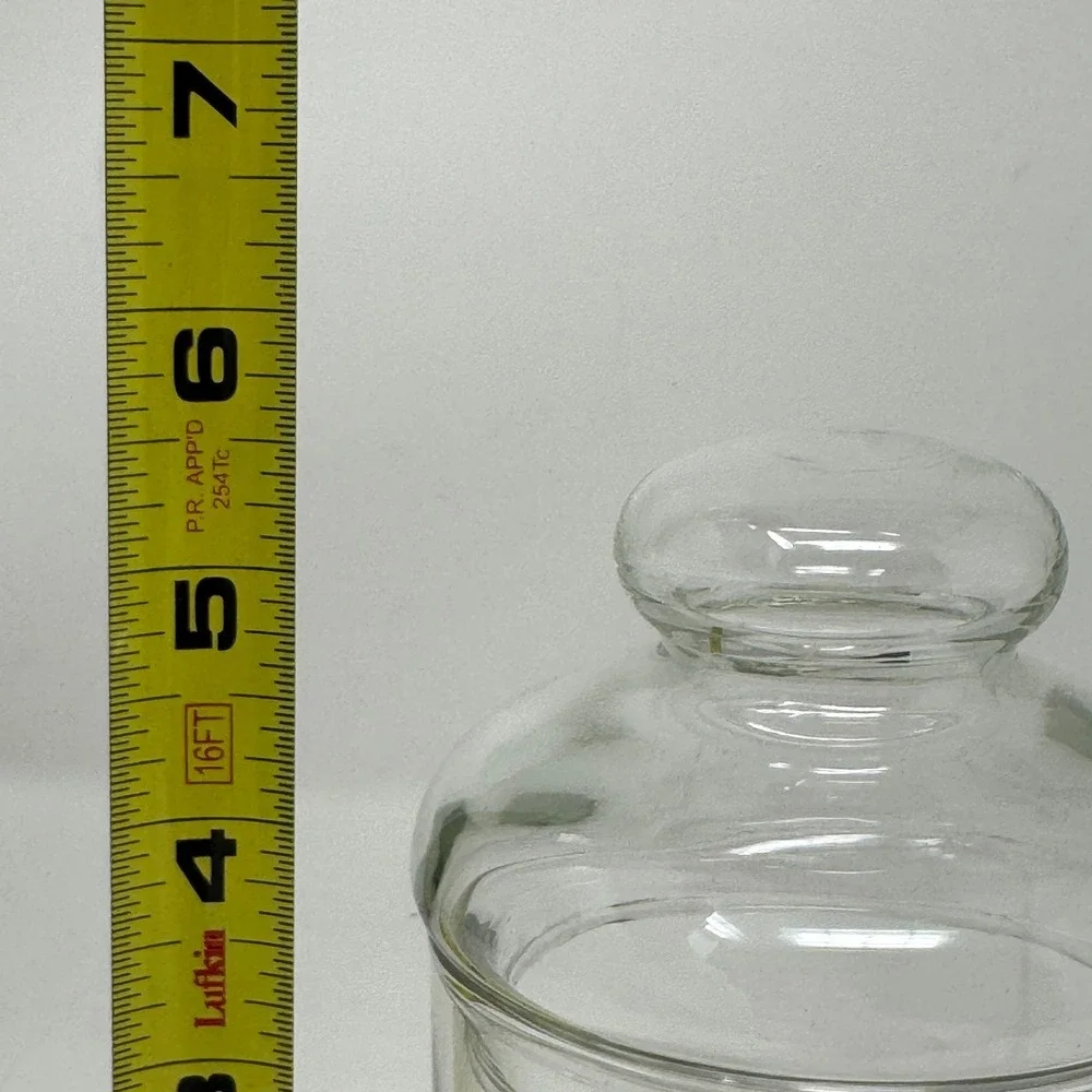 Clear Glass Apothecary Jar W Lid Bell Shaped Decor Storage Canister Minimalist‎